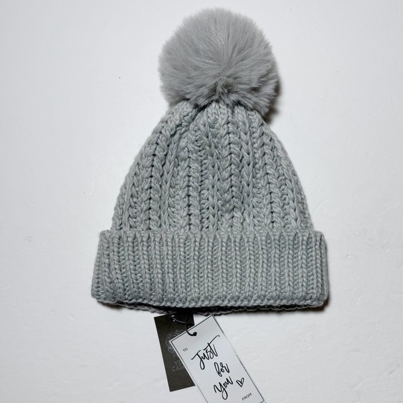 Vince Camuto Knit Pom Beanie in Grey - Picture 3 of 5